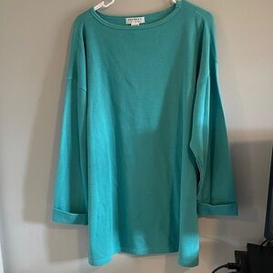 Vintage Teal Long Sleeve Tunic Top